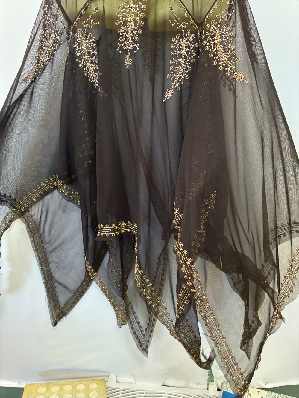 Bcbg Dress Sheer Beaded Asymmetrical Y2K Excellent 6 - Picture 4 of 8